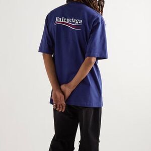 BALENCIAGA Oversized Logo-Embroidered Cotton-Jersey T-Shirt